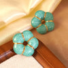 Wholesale Women's 304 Stainless Steel Flower Dripping Oil Enamel Earrings