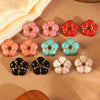 Wholesale Women's 304 Stainless Steel Flower Dripping Oil Enamel Earrings