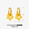Wholesale Women's Stainless Steel Flower Earrings With 18K Gold Plated Electroplating