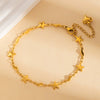 Wholesale Women's Stainless Steel Flower Heart Square Bead Bracelet With Star Pattern And Electroplating For Summer
