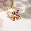 Wholesale Women's Stainless Steel Flower Opening Ring With Electroplating And Instagram Style