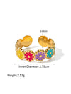 Wholesale Women's Stainless Steel Flower Pattern Electroplated Daisy Ring Fashion Jewelry