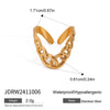 Wholesale Women's Stainless Steel Flower Pattern Electroplated Modern Minimalist Adjustable Opening Ring Jewelry