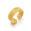 Wholesale Women's Stainless Steel Flower Pattern Hip Hop Style Ring With Electroplating