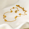 Wholesale Women's Stainless Steel Flower Pendant Necklace With 18K Gold Electroplating