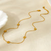 Wholesale Women's Stainless Steel Flower Pendant Necklace With 18K Gold Electroplating