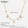 Wholesale Women's Stainless Steel Flower Pendant Snake Bone Chain Necklace With Pvd Furnace Vacuum Real Gold Plating