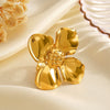 Wholesale Women's Stainless Steel Flower Ring 18K Goldplated