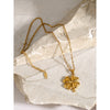 Wholesale Women's Stainless Steel Fourleaf Clover Pendant Necklace With Electroplating Design And Ochain