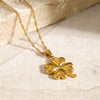 Wholesale Women's Stainless Steel Fourleaf Clover Pendant Necklace With Electroplating Design And Ochain
