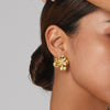 Wholesale Women's Stainless Steel French Retro Geometric Flower Electroplated Earrings