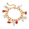 Wholesale Women's Stainless Steel Fruit Shape Electroplated Retro Minimalist Original Design Bracelet Jewelry