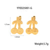 Wholesale Women's Stainless Steel Fruit Shaped Earrings With Pvd Furnace Vacuum Real Gold Plating Fresh Fashion And Simple Exquisite Design