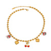 Wholesale Women's Stainless Steel Fruit Shaped Necklace Bracelet And Cherry Earrings With Electroplating