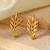 Wholesale Women's Stainless Steel Geometric And Flower Patterned Electroplated Stud Earrings