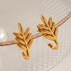 Wholesale Women's Stainless Steel Geometric And Flower Patterned Electroplated Stud Earrings