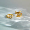 Wholesale Women's Stainless Steel Geometric Animal Ring With Vacuum Real Gold Plating In Pvd Furnace