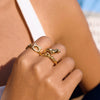 Wholesale Women's Stainless Steel Geometric Animal Ring With Vacuum Real Gold Plating In Pvd Furnace