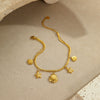 Wholesale Women's Stainless Steel Geometric Anklets With Starfish Shells And Heart Design