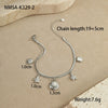 Wholesale Women's Stainless Steel Geometric Anklets With Starfish Shells And Heart Design
