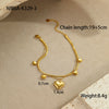 Wholesale Women's Stainless Steel Geometric Anklets With Starfish Shells And Heart Design