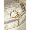 Wholesale Women's Stainless Steel Geometric Asymmetric Opening Ring Jewelry With Electroplating