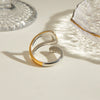 Wholesale Women's Stainless Steel Geometric Asymmetric Opening Ring Jewelry With Electroplating