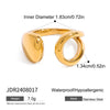 Wholesale Women's Stainless Steel Geometric Asymmetric Opening Ring Jewelry With Electroplating