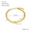 Wholesale Women's Stainless Steel Geometric Bead Bracelet With Love Pendant And Electroplating Design