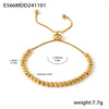 Wholesale Women's Stainless Steel Geometric Beaded Bracelet With Pvd Electroplated Joker Design