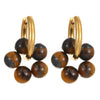 Wholesale Women's Stainless Steel Geometric Beaded Earrings With Electroplating