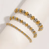 Wholesale Women's Stainless Steel Geometric Beaded Elastic Rope Bracelet