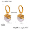 Wholesale Women's 316L Stainless Steel Geometric Beaded Floret Fashion Simple Electroplated Earrings