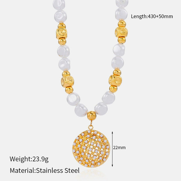 Wholesale Women's Stainless Steel Geometric Bow Star Pattern Electroplated Necklace