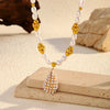 Wholesale Women's Stainless Steel Geometric Bow Star Pattern Electroplated Necklace