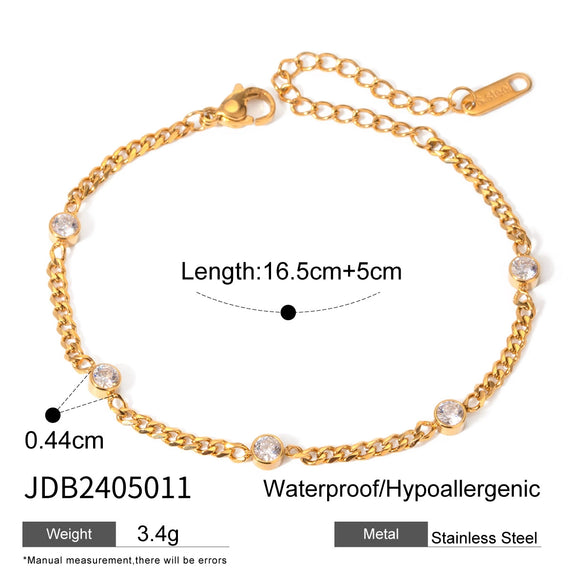 Wholesale Women's Stainless Steel Geometric Bracelet With Electroplating