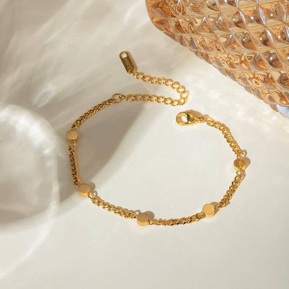 Wholesale Women's Stainless Steel Geometric Bracelet With Electroplating