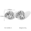 Wholesale Women's Stainless Steel Geometric Braided Stud Earrings With Electroplating