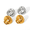 Wholesale Women's Stainless Steel Geometric Braided Stud Earrings With Electroplating