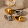 Wholesale Women's Stainless Steel Geometric Brushed And Electroplated Water Drop Hollow Earrings Light Luxury