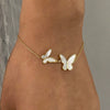 Wholesale Women's Stainless Steel Geometric Butterfly Electroplated Bracelet