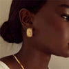 Wholesale Women's Stainless Steel Geometric C Shaped Handmade Electroplated Light Luxury Retro Earrings