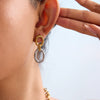 Wholesale Women's Stainless Steel Geometric Circle Earrings With Electroplating Design