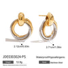 Wholesale Women's Stainless Steel Geometric Circle Earrings With Electroplating Design