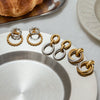 Wholesale Women's Stainless Steel Geometric Circle Earrings With Electroplating Design