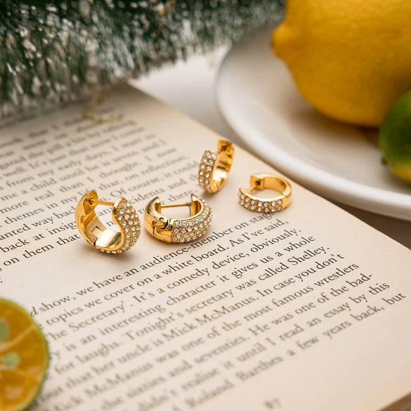 Wholesale Women's Stainless Steel Geometric Circle Pattern Vacuum Plated Earrings