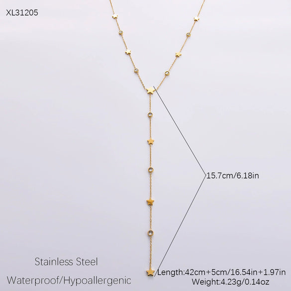 Wholesale Women's Stainless Steel Geometric Clavicle Chain Necklace Electroplated 18K Gold Fashion Ol Style