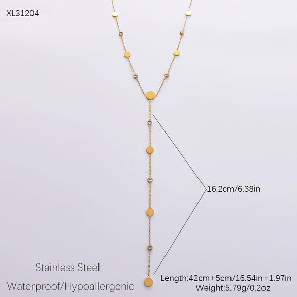 Wholesale Women's Stainless Steel Geometric Clavicle Chain Necklace Electroplated 18K Gold Fashion Ol Style