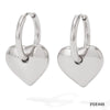 Wholesale Women's Stainless Steel Geometric Color Retaining Ear Jewelry With Peach Heart Shaped Ear Buckle And Electroplating Treatment