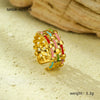 Wholesale Women's Stainless Steel Geometric Colorful Oil Dripping Light Luxury Style Ring 18K Goldplated